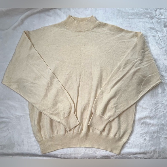 Vintage MONDO UOMO Men’s Turtleneck Cream Sweater Size XL - Picture 1 of 10